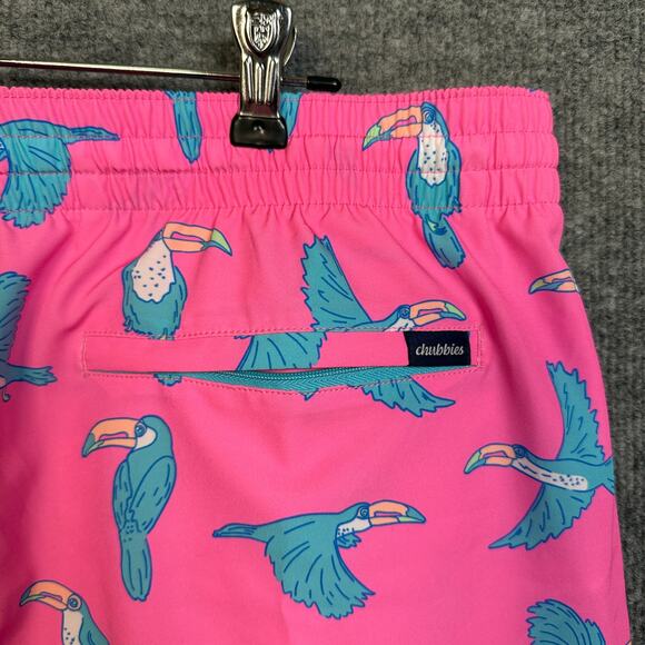 New Chubbies Mens Sz XXL Classic 5.5" Swim Trunks Pink Toucan Do Its Mesh Liner - Picture 4 of 9